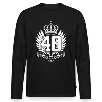 40E ANNIVERSAIRE 40 ANS - T-shirt manches longues Premium bio Homme - noir - Devant - Nico (187cm)