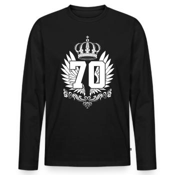 70TH BIRTHDAY 70 YEARS - Men's Premium Organic Long Sleeve Shirt - black - Front - Nico (187cm)