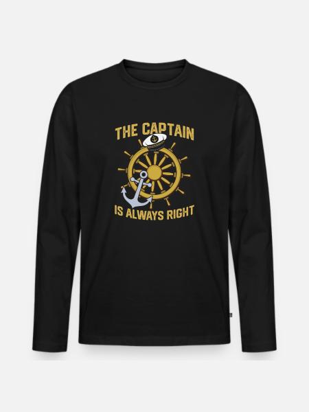 Team Captain Sailing symbol - Men's Premium Organic Long Sleeve Shirt - black