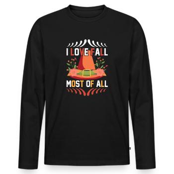 I love fall most of all - Men's Premium Organic Long Sleeve Shirt - black - Front - Nico (187cm)
