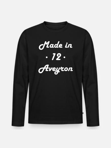 Made in aveyron - T-shirt manches longues Premium bio Homme - noir