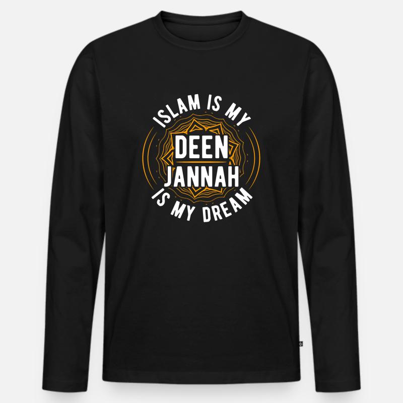 Islam Religion Allah Ramadan Geschenkidee - Männer Premium Bio Langarmshirt - Schwarz