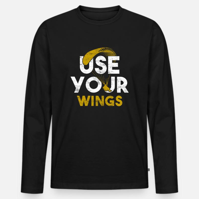 Paragliden - Männer Premium Bio Langarmshirt - Schwarz