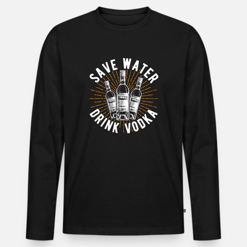 Wodka - Männer Premium Bio Langarmshirt - Schwarz