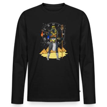 Anubis Egyptian God Wolf Ancient Mythology - Men's Premium Organic Long Sleeve Shirt - black - Front - Nico (187cm)