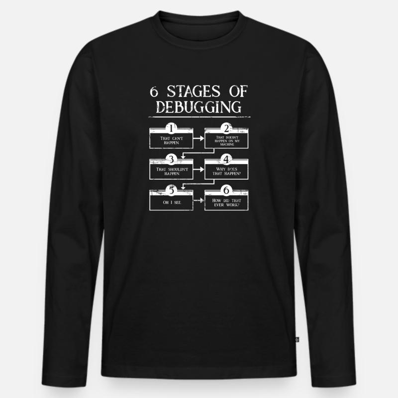 6 Schritte zum Debuggen der Computerprogrammiercodierung - Männer Premium Bio Langarmshirt - Schwarz