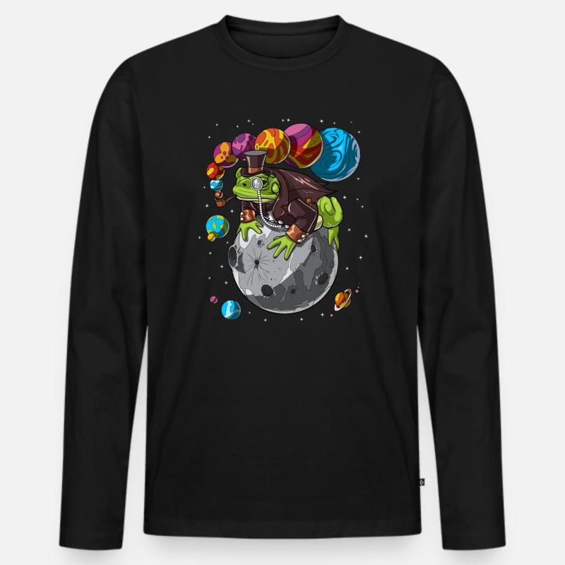Psychedelic Bufo Alvarius Frog Trip - Männer Premium Bio Langarmshirt - Schwarz
