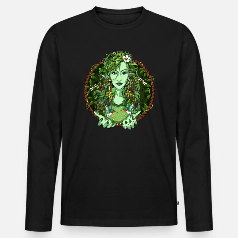 Ayahuasca Pflanzengeist - Männer Premium Bio Langarmshirt - Schwarz