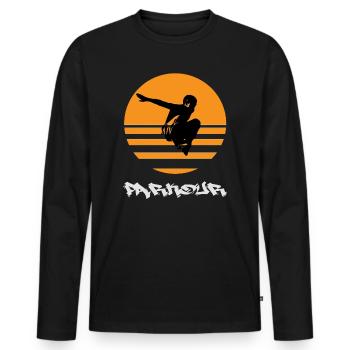 Parkour - T-shirt manches longues Premium bio Homme - noir - Devant - Nico (187cm)