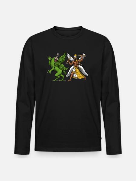 Tiamat And Marduk Sumerian Mythology - Men's Premium Organic Long Sleeve Shirt - black