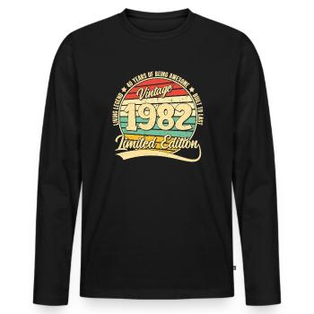 40 Jahre Geburtstag Mann Frau Deko Vintage Lustig - Männer Premium Bio Langarmshirt - Schwarz - Vorne - Nico (187cm)