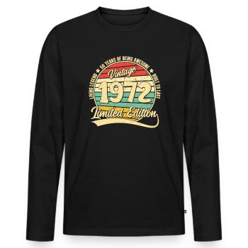50 Jahre Geburtstag Mann Frau Deko Vintage Lustig - Männer Premium Bio Langarmshirt - Schwarz - Vorne - Nico (187cm)