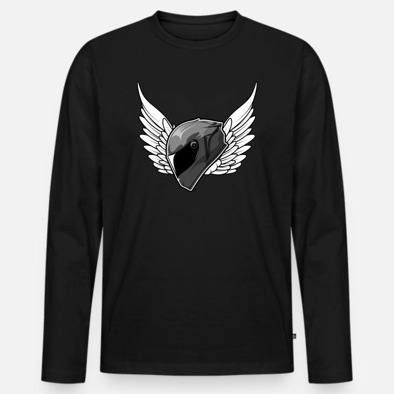 motorradhelm biker motorradfahrer - Männer Premium Bio Langarmshirt - Schwarz
