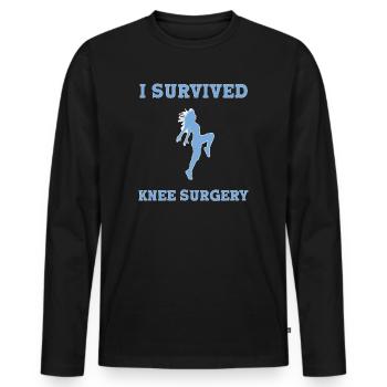 Knie Operation OP Knie OP - Männer Premium Bio Langarmshirt - Schwarz - Vorne - Nico (187cm)