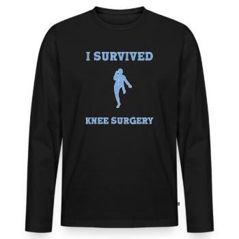 Knie Operation OP Knie OP - Männer Premium Bio Langarmshirt - Schwarz - Vorne - Nico (187cm)
