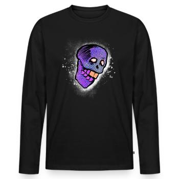 Thug Calavera - Men's Premium Organic Long Sleeve Shirt - black - Front - Nico (187cm)
