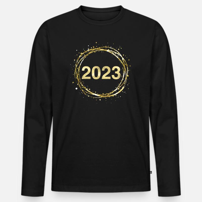 2023 - Männer Premium Bio Langarmshirt - Schwarz