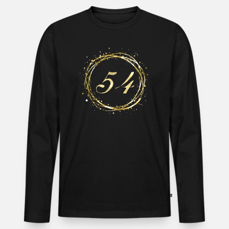 54 - Männer Premium Bio Langarmshirt - Schwarz