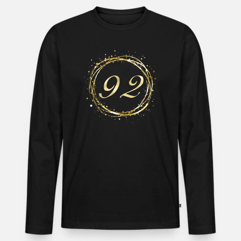 92 - Männer Premium Bio Langarmshirt - Schwarz