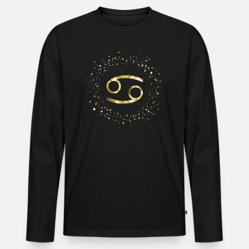 Krebs Sternzeichen - Männer Premium Bio Langarmshirt - Schwarz
