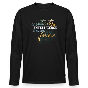 Creativity intelligence - Men's Premium Organic Long Sleeve Shirt - black - Front - Nico (187cm)