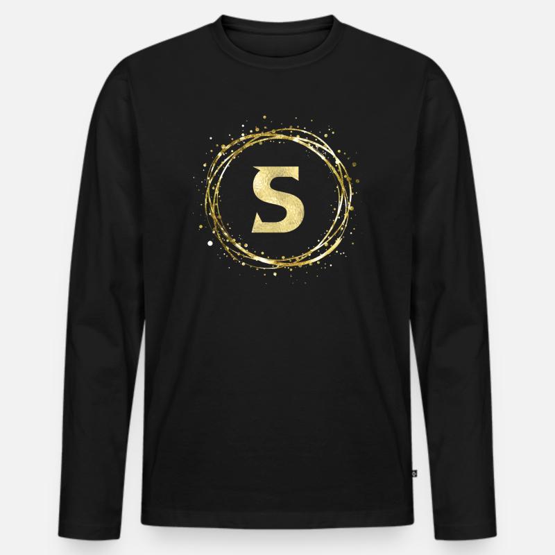 S - Männer Premium Bio Langarmshirt - Schwarz