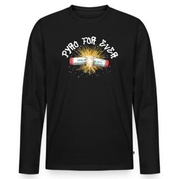 Pyro pour toujours - T-shirt manches longues Premium bio Homme - noir - Devant - Nico (187cm)