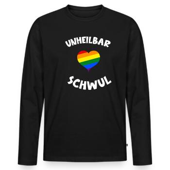 Schwul Schwule Homosexualität Toleranz Spruch - Männer Premium Bio Langarmshirt - Schwarz - Vorne - Nico (187cm)
