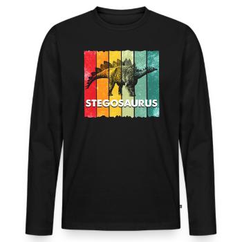 Stegosaurus Dinosaurs - Men's Premium Organic Long Sleeve Shirt - black - Front - Nico (187cm)