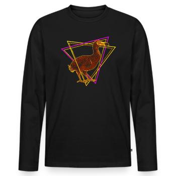 Dodo - oiseau disparu incapable de voler - T-shirt manches longues Premium bio Homme - noir - Devant - Nico (187cm)