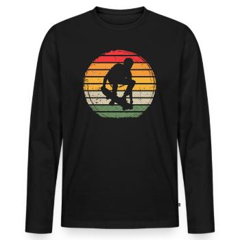 Skateboard Vintage - Men's Premium Organic Long Sleeve Shirt - black - Front - Nico (187cm)