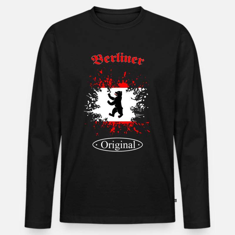 Berliner Original - Männer Premium Bio Langarmshirt - Schwarz