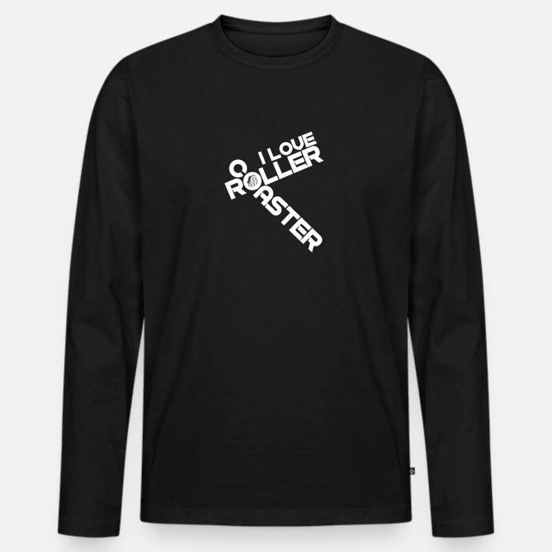 Achterbahn - Männer Premium Bio Langarmshirt - Schwarz