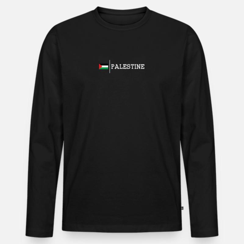 Palästina - Männer Premium Bio Langarmshirt - Schwarz