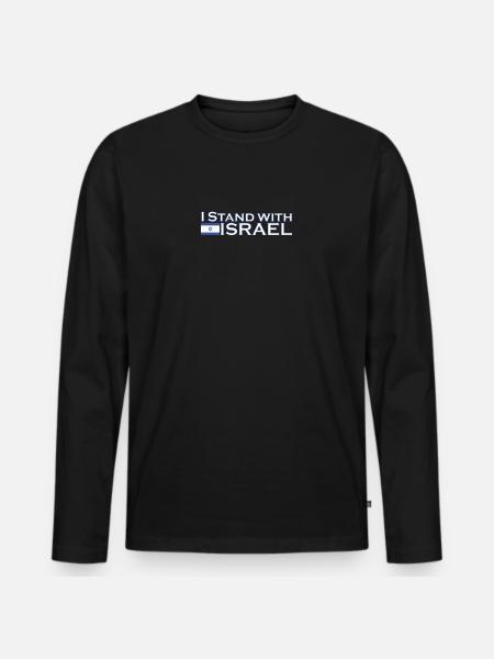 Israel - Men's Premium Organic Long Sleeve Shirt - black