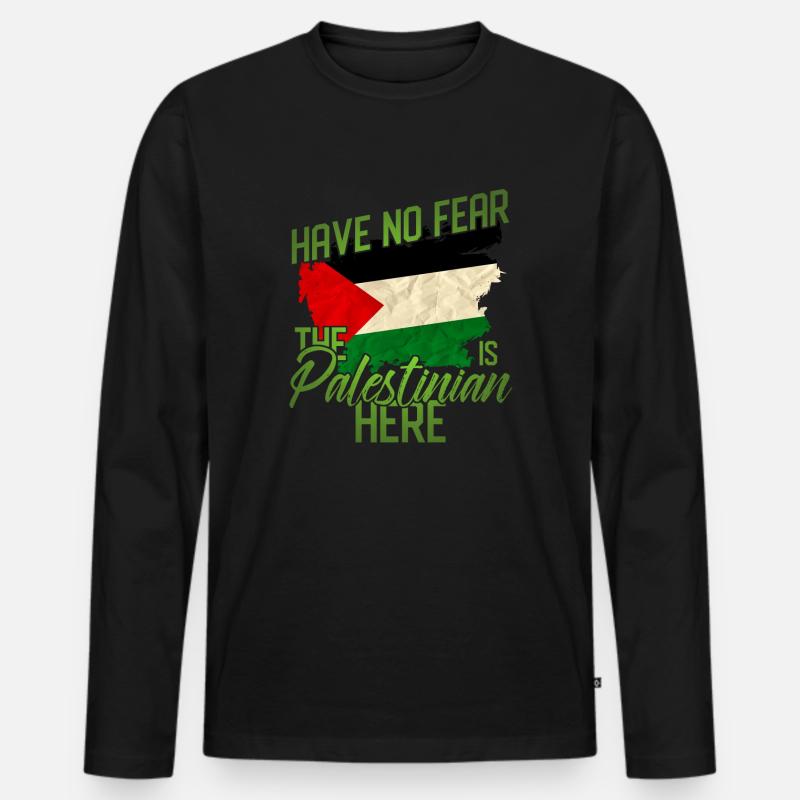 Palaestina - Männer Premium Bio Langarmshirt - Schwarz