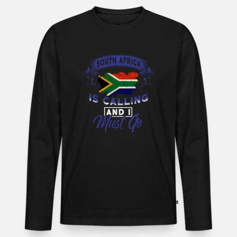 Südafrika - Männer Premium Bio Langarmshirt - Schwarz