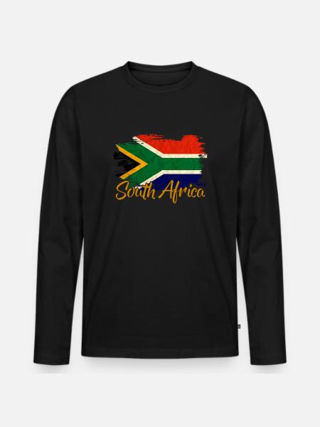 Südafrika - Männer Premium Bio Langarmshirt - Schwarz