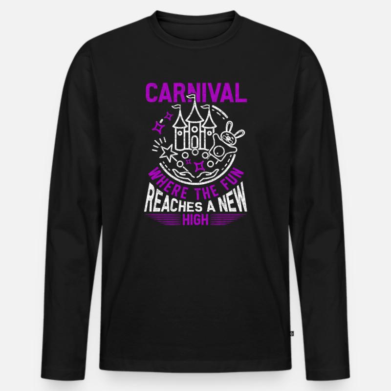 Karneval - Männer Premium Bio Langarmshirt - Schwarz