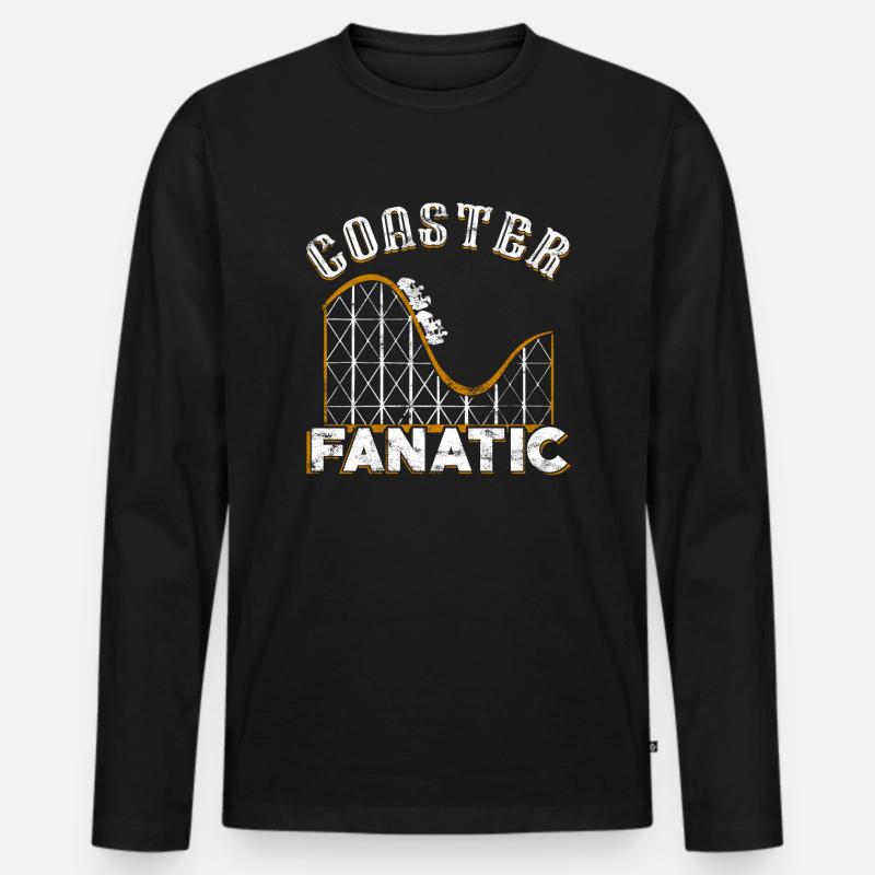 Achterbahn - Männer Premium Bio Langarmshirt - Schwarz