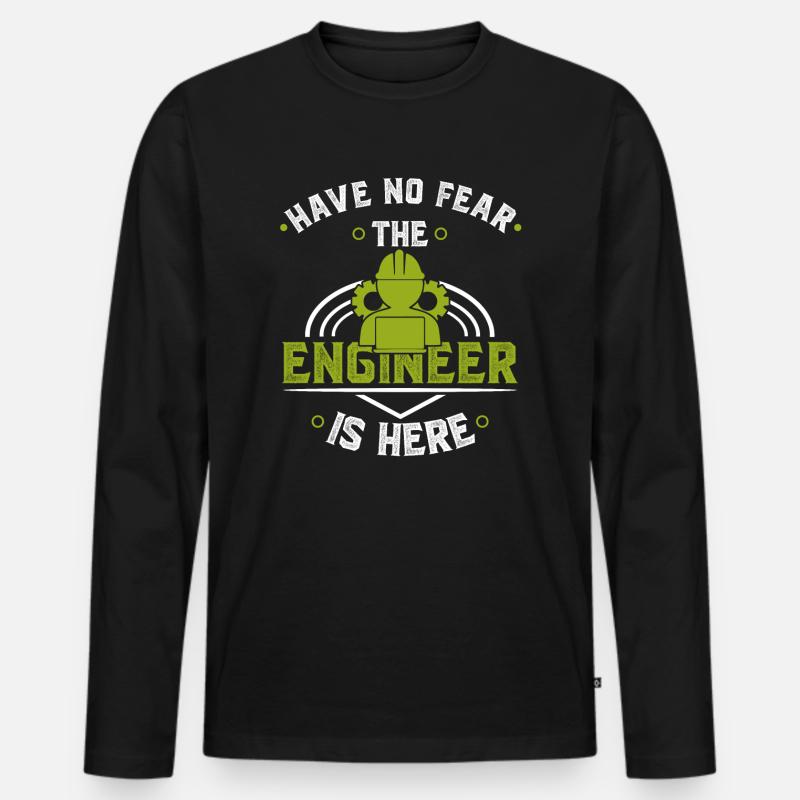 Ingenieur - Männer Premium Bio Langarmshirt - Schwarz