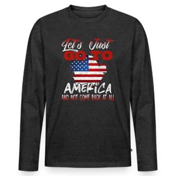 United States - Men's Premium Organic Long Sleeve Shirt - heather anthracite - Front - Nico (187cm)