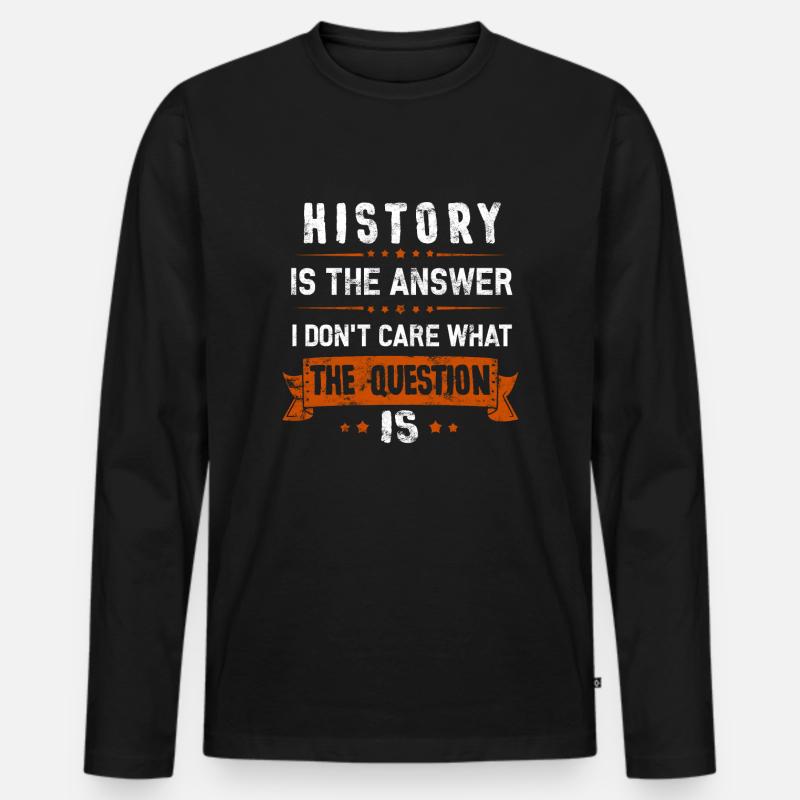 Historiker - Männer Premium Bio Langarmshirt - Schwarz