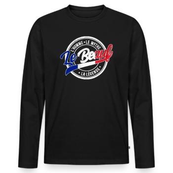 Beauf Homme Mythe Légende Beau-Frère - T-shirt manches longues Premium bio Homme - noir - Devant - Nico (187cm)