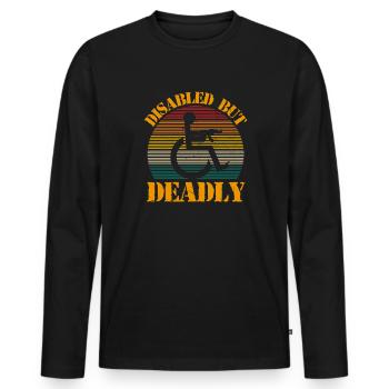 Disbaled but Deadly - Männer Premium Bio Langarmshirt - Schwarz - Vorne - Nico (187cm)