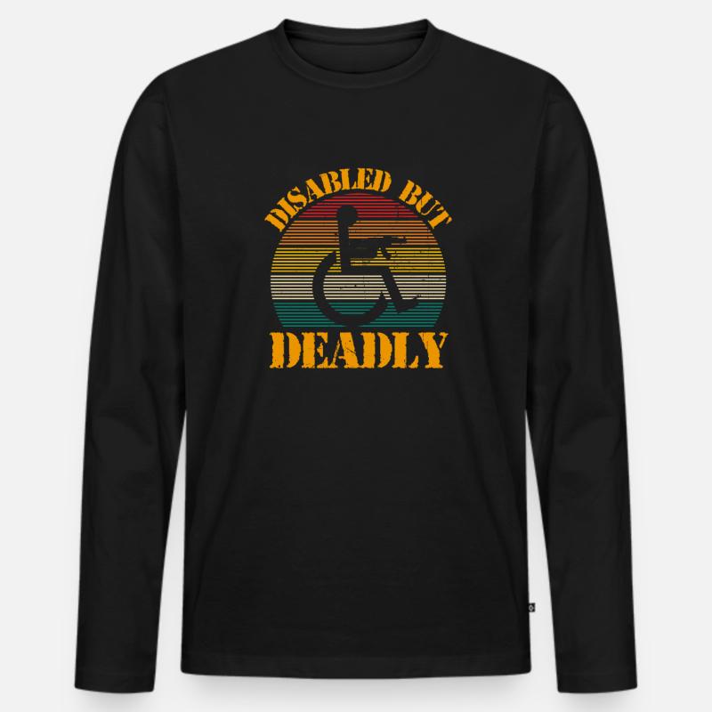 Disbaled but Deadly - Männer Premium Bio Langarmshirt - Schwarz