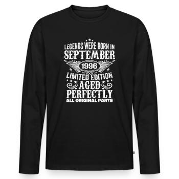 September 1996 Jahrestag September 1996 september - Männer Premium Bio Langarmshirt - Schwarz - Vorne - Nico (187cm)