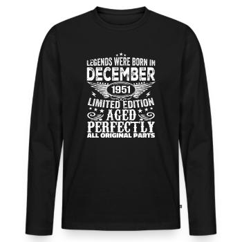 Dezember 1951 Jahrestag Dezember 1951 Dezember - Männer Premium Bio Langarmshirt - Schwarz - Vorne - Nico (187cm)
