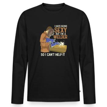 Soudeur Sexy - Soudure Cadeaux Professions - T-shirt manches longues Premium bio Homme - noir - Devant - Nico (187cm)