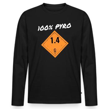 Feu d'artifice du Nouvel An Pyro - T-shirt manches longues Premium bio Homme - noir - Devant - Nico (187cm)